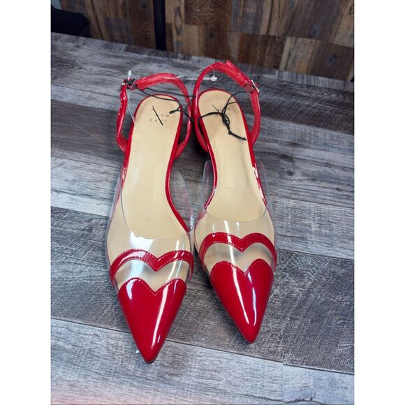 a new day Shoes - A New Day Red Heart Pointed-Toe Flats | Women’s Size 8